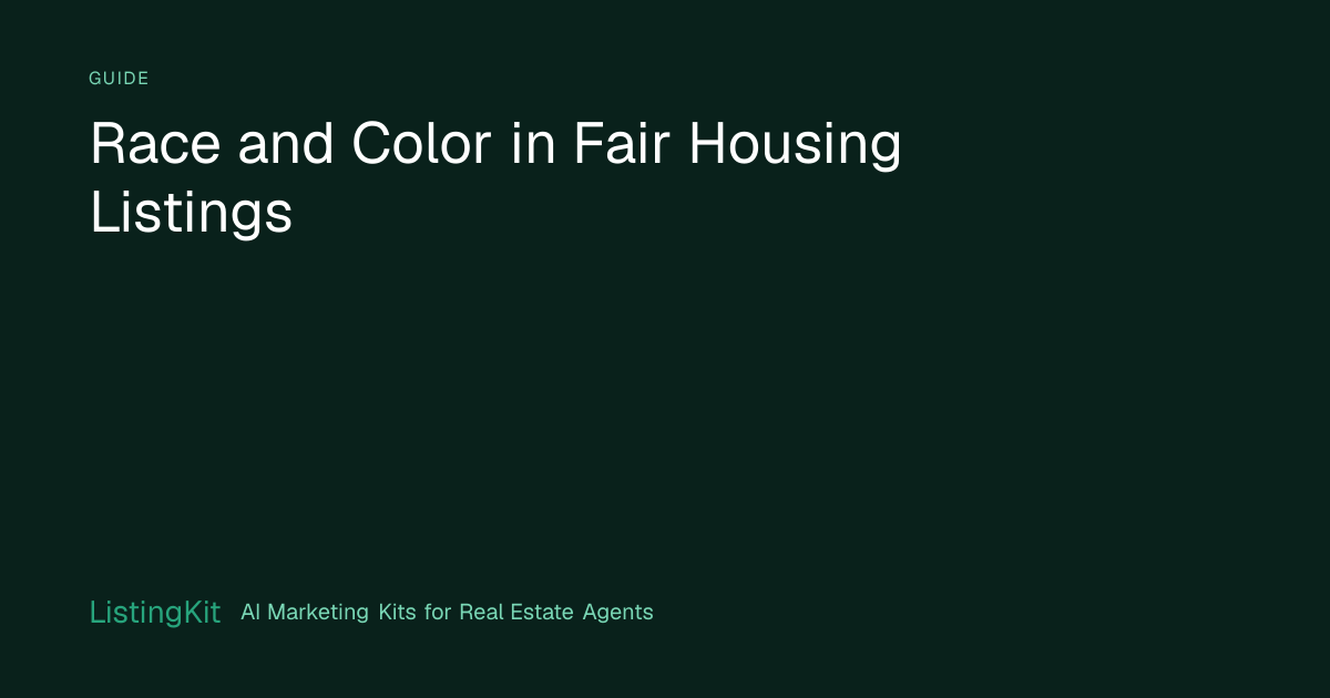 Race and Color in Fair Housing Listings