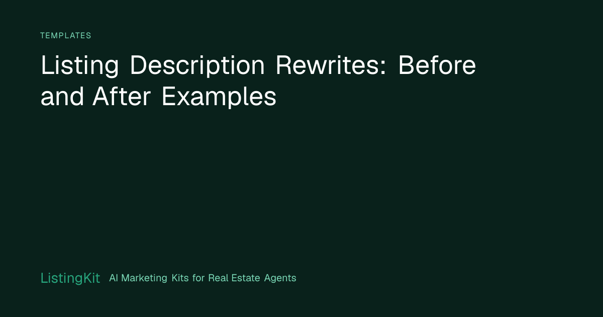 Listing Description Rewrites: Before and After Examples