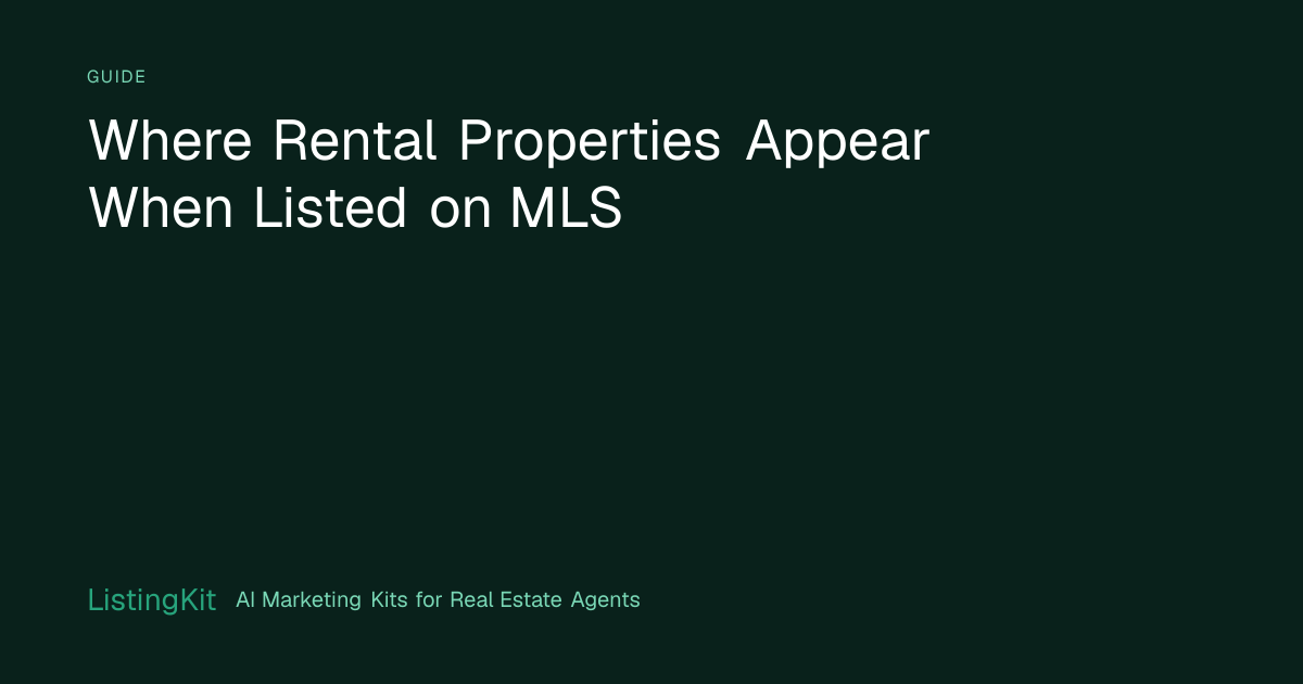 Where Rental Properties Appear When Listed on MLS